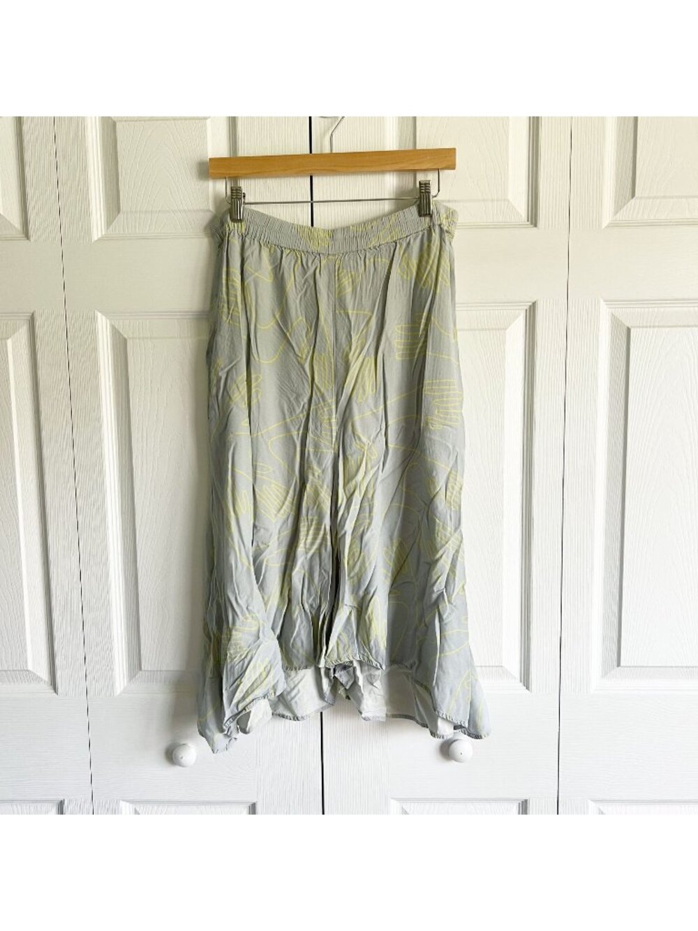 ELK Sentosa Blue Hand Printed Crepe Elastic Waist Pants Women's Size XS/S